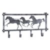 Horses and Barbwire Wall Rack in Hammered Finish 1 Horses and Barbwire Wall Rack in Hammered Finish