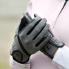 Horze Evelyn Women's Breathable Summer Gloves 2 Horze Evelyn Womens Breathable Gloves Steel Grey