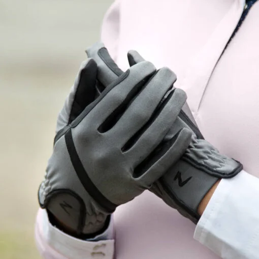 Horze Evelyn Womens Breathable Gloves Steel Grey