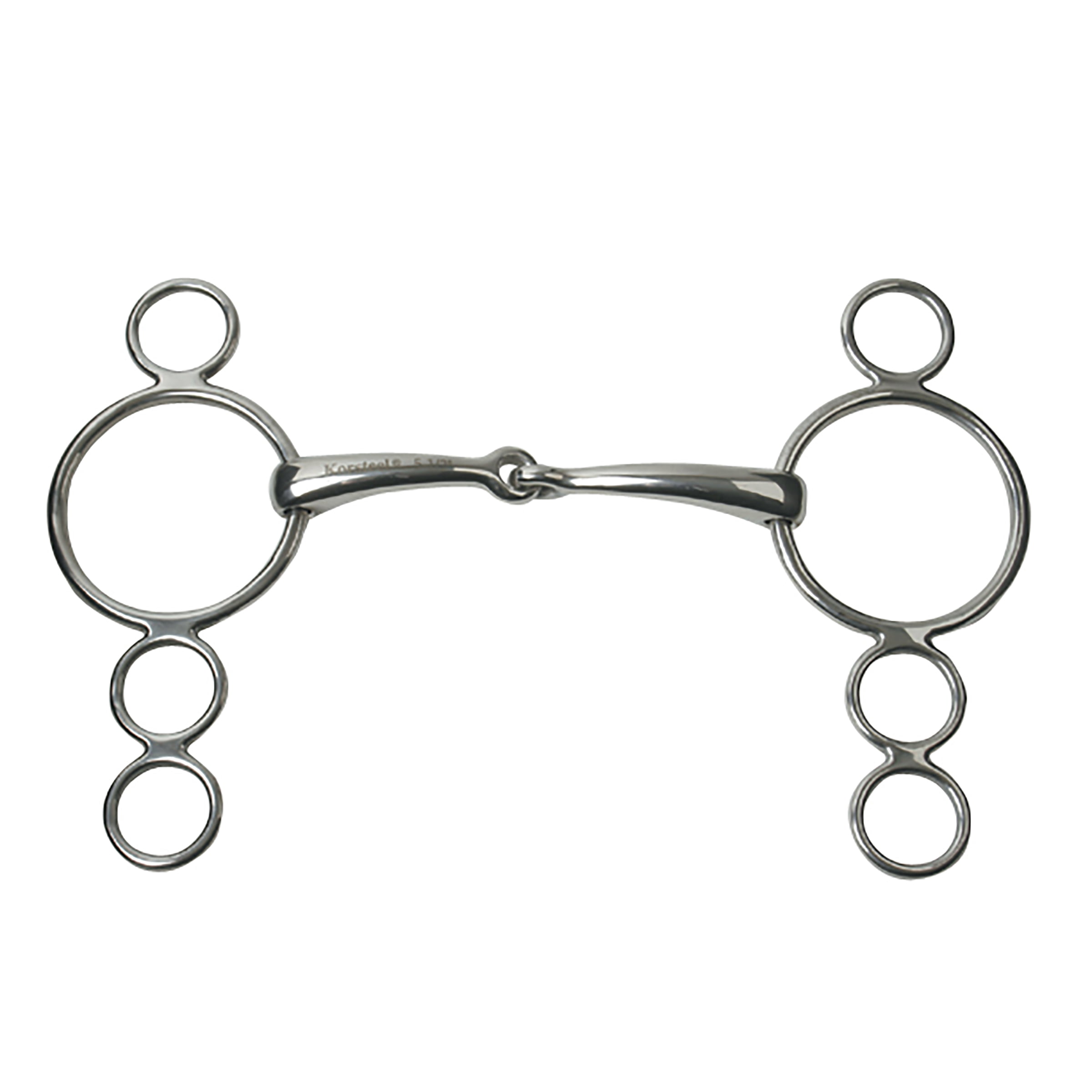 Jp Korsteel Stainless Steel Jointed 3 Ring Dutch Gag Bit The