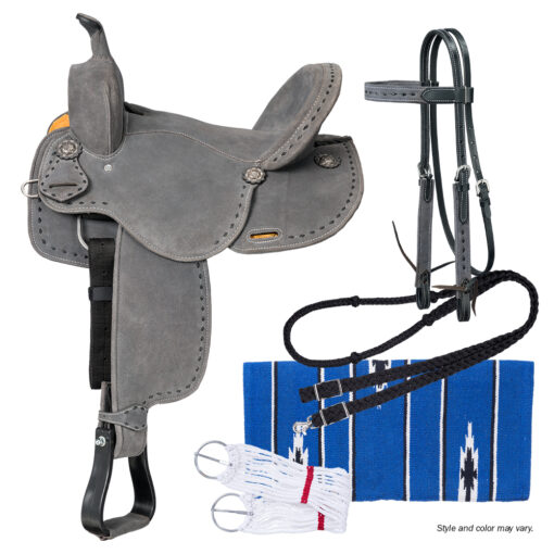 King Series Stratford Suede Barrel Saddle Package