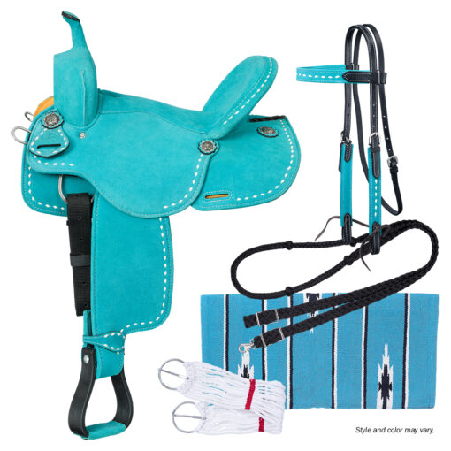 King Series Stratford Suede Barrel Saddle Package 4