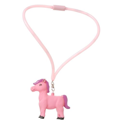 LED Pink Horse Necklace