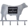 Metal Steer Chalkboard Sign with Hooks