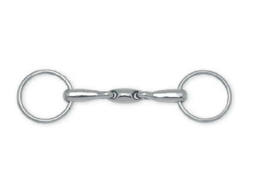 Metalab Double Jointed Bradoon, Oval Link Loose Ring Snaffle