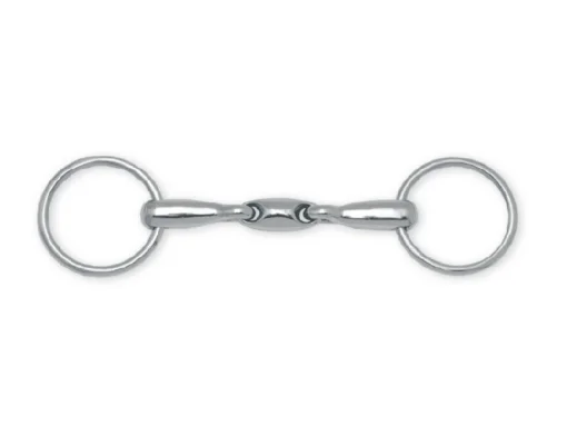 Metalab Double Jointed Bradoon, Oval Link Loose Ring Snaffle