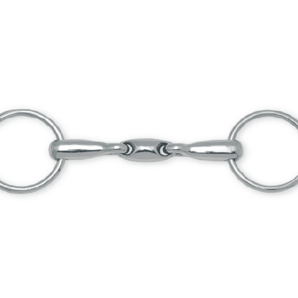 Shires Bevel Snaffle Bit With Lozenge in Brass Alloy 