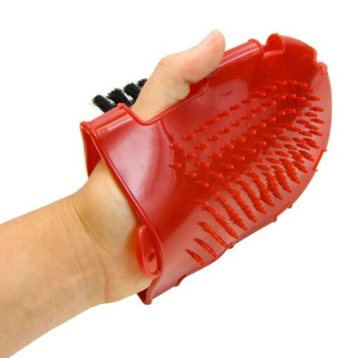 Plastic Bristle Grooming Mitt RedNaN