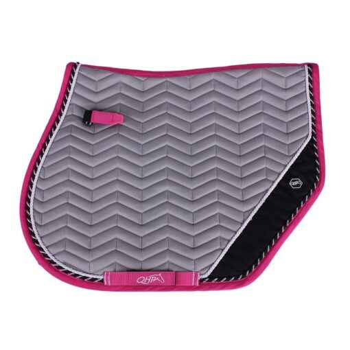 QHP Saddle Pad Florida Grey Pink