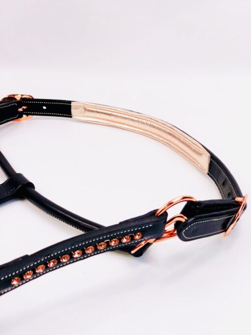 Ritzy Ariana Patent Leather Rose Gold Halter 30 Ritzy Ariana Narrow Headstall 2 scaled