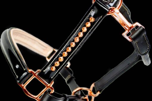 Ritzy Ariana Patent Leather Rose Gold Halter 25 Ritzy EQ Ariana Halter Patent Leather Rose Gold 1 scaled