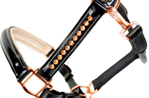 Ritzy Ariana Patent Leather Rose Gold Halter 26 Ritzy EQ Ariana Halter Patent Leather Rose Gold 12