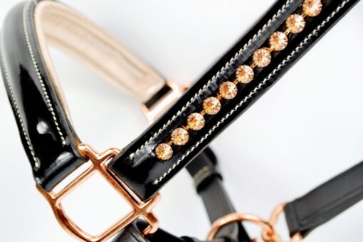 Ritzy Ariana Patent Leather Rose Gold Halter 24 Ritzy EQ Ariana Halter Patent Leather Rose Gold 2 scaled