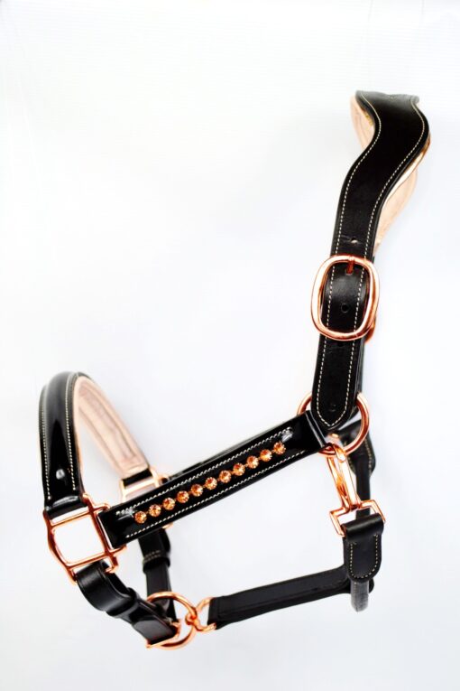 Ritzy Ariana Patent Leather Rose Gold Halter 23 Ritzy EQ Ariana Halter Patent Leather Rose Gold (3)