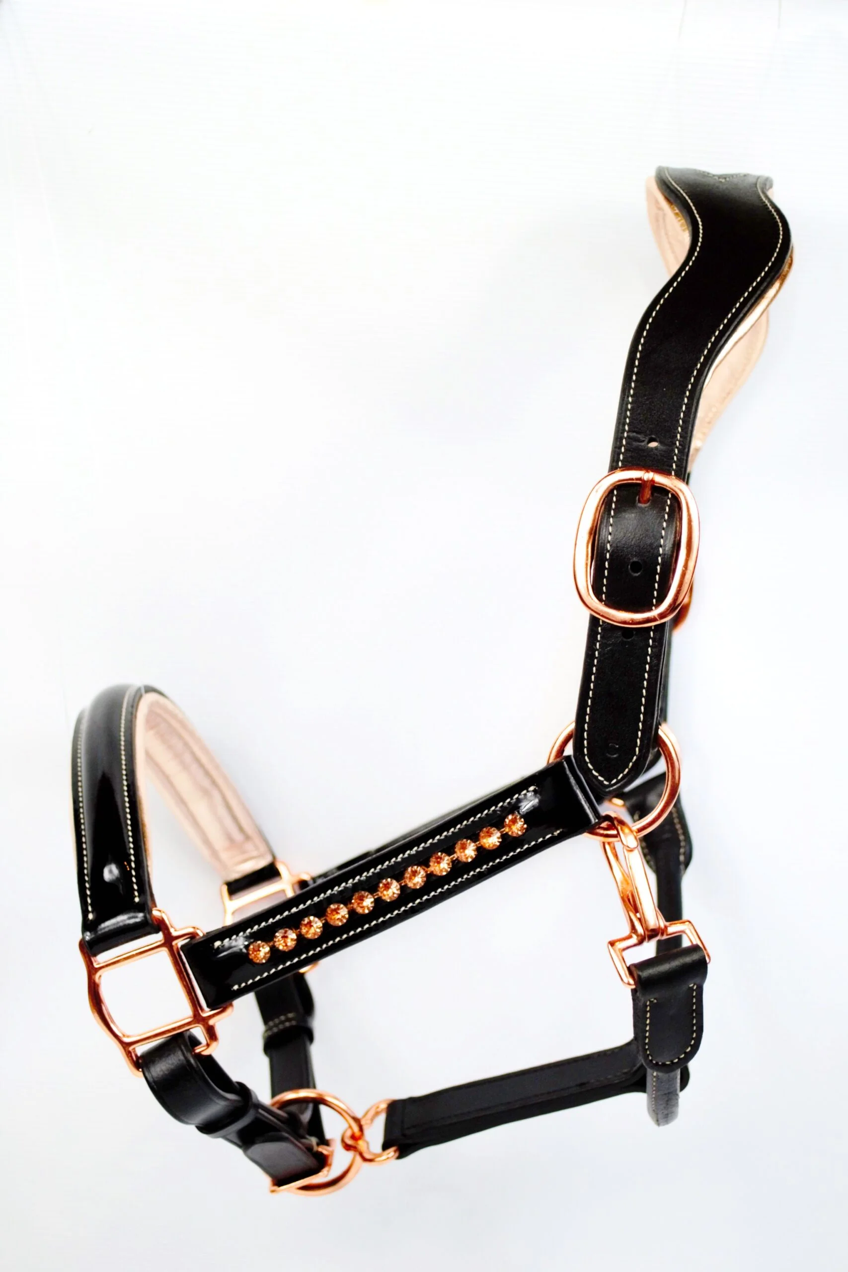 Ritzy Ariana Patent Leather Rose Gold Halter 9 Ritzy EQ Ariana Halter Patent Leather Rose Gold (3)