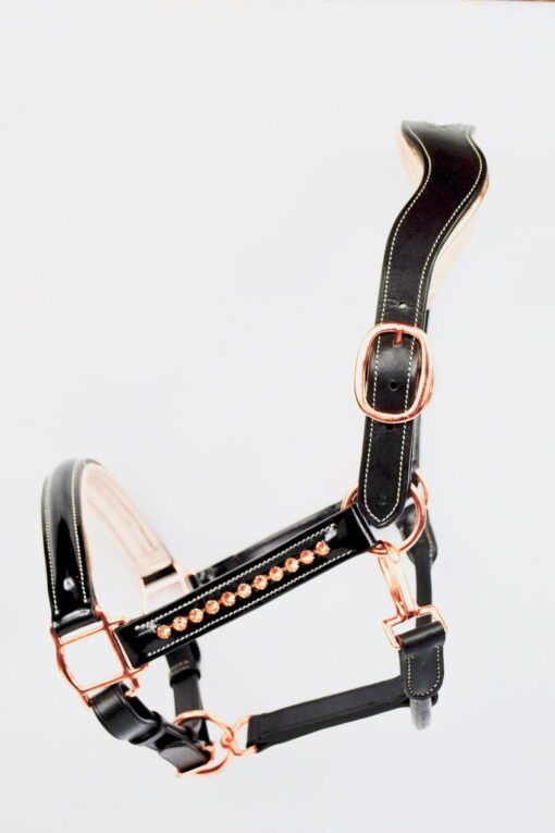 Ritzy Ariana Patent Leather Rose Gold Halter 21 Ritzy EQ Ariana Halter Patent Leather Rose Gold 5 scaled