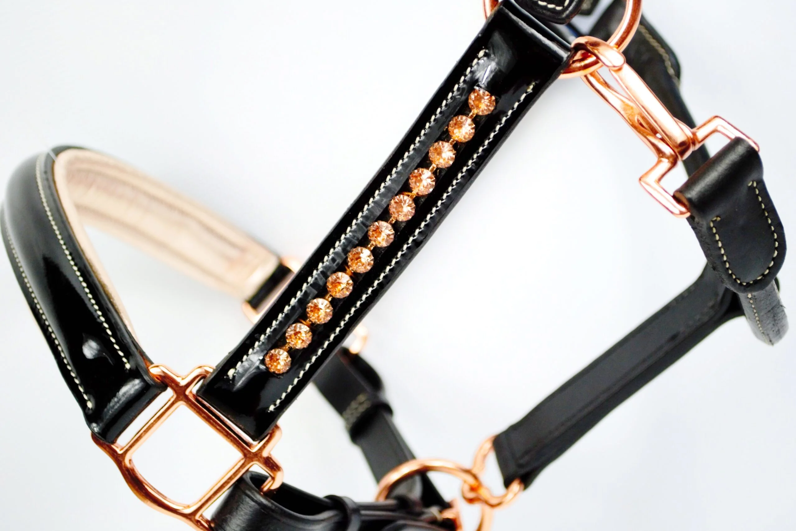 Ritzy Ariana Patent Leather Rose Gold Halter 6 Ritzy Ariana Patent Leather Rose Gold Halter - Image 4