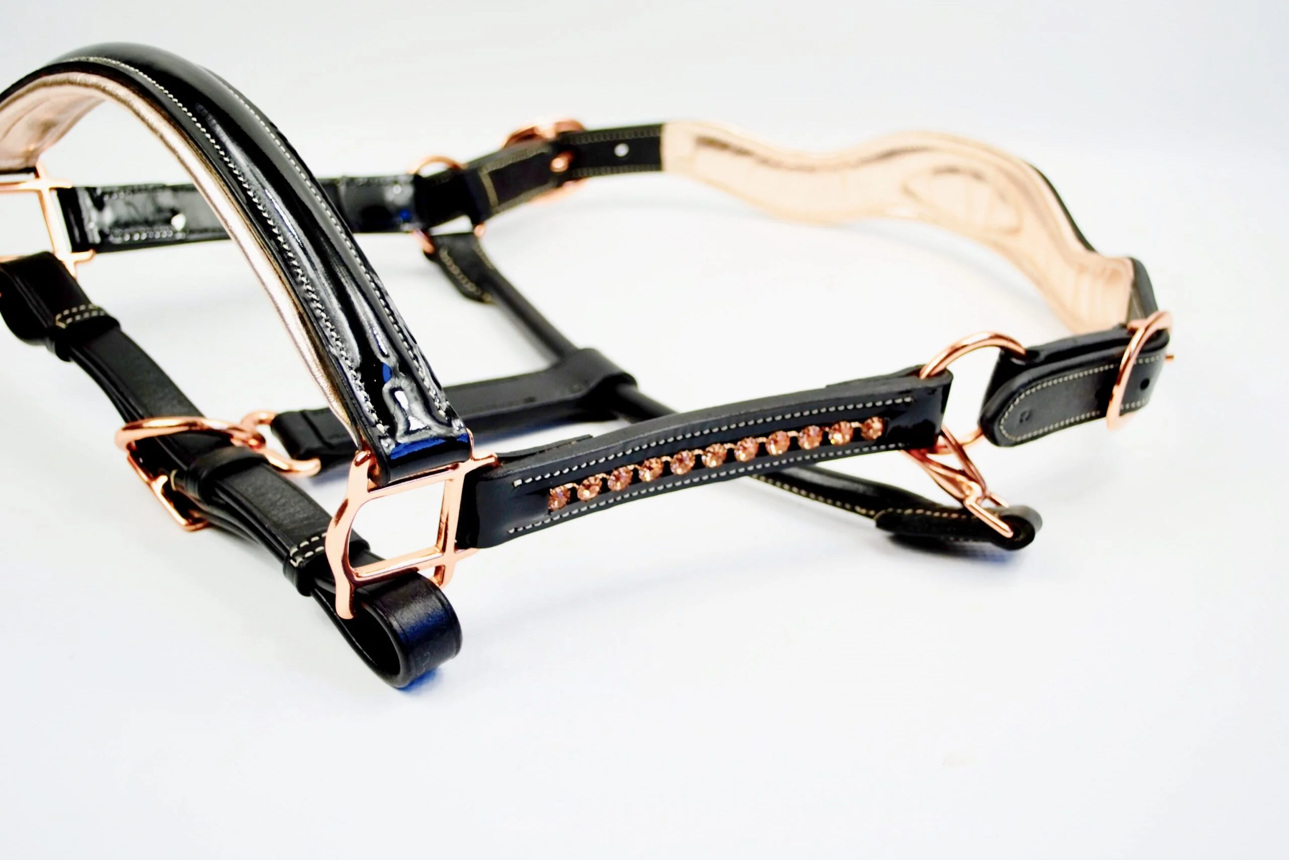 Ritzy Ariana Patent Leather Rose Gold Halter 5 Ritzy Ariana Patent Leather Rose Gold Halter - Image 3