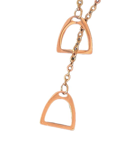 Ritzy EQ Rose Gold Linked Stirrup Necklace