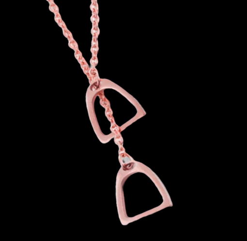 Ritzy EQ Rose Gold Linked Stirrup Necklace 1