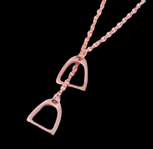 Ritzy EQ Rose Gold Linked Stirrup Necklace 2 1