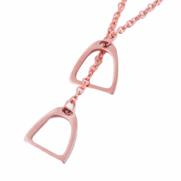 Ritzy EQ Rose Gold Linked Stirrup Necklace