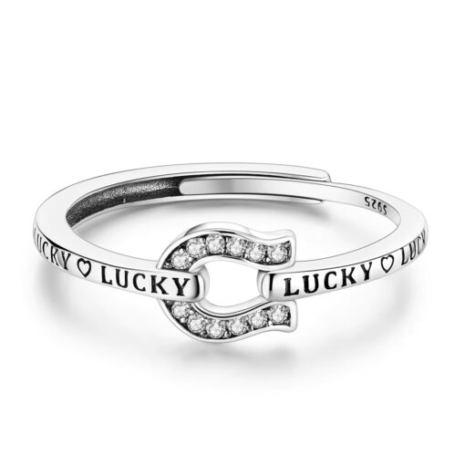 Ritzy EQ Lucky Horseshoe Ring-925 Sterling Silver