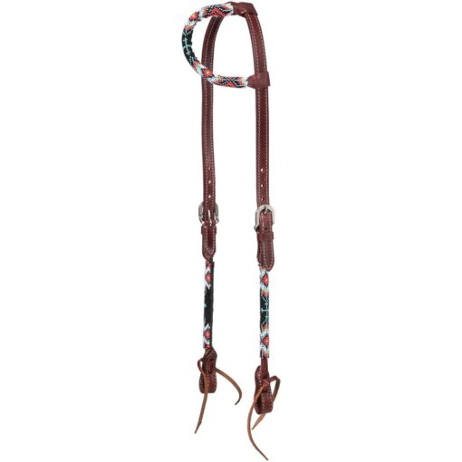 Royal King Beaded Cross Single Ear Headstall