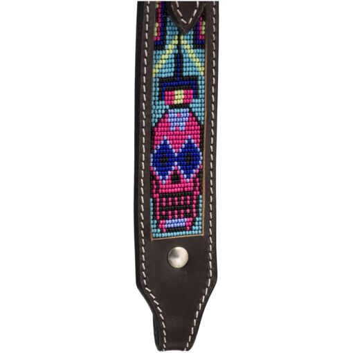 Royal King Beaded Sugar Skull Browband Headstall 2