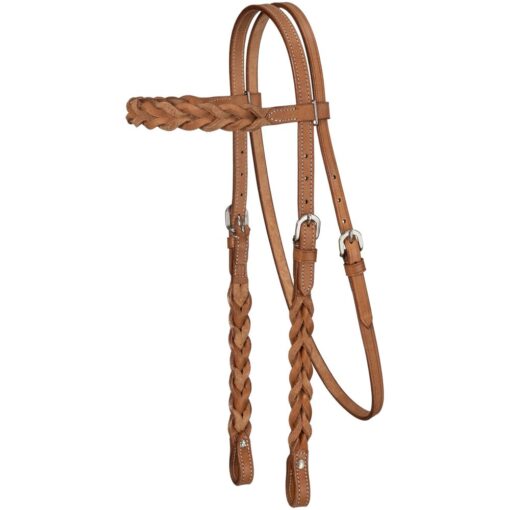 Royal King Braided Leather Brow Headstall