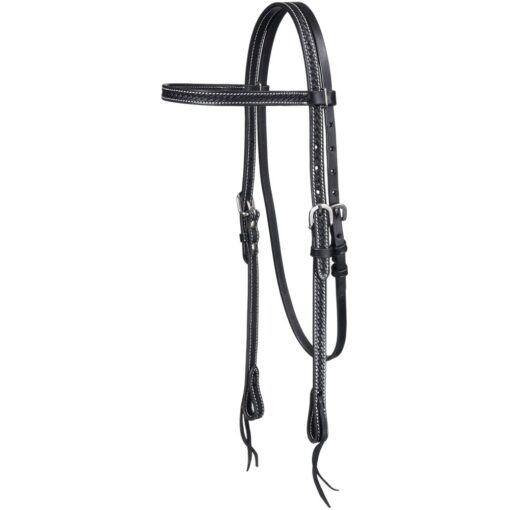 Royal King Browband Headstall with Basket Tooling and Tie Ends