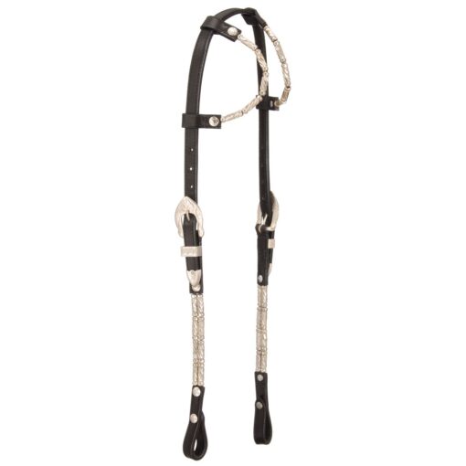 Royal King Double Ear Headstall with Silver Ferrules