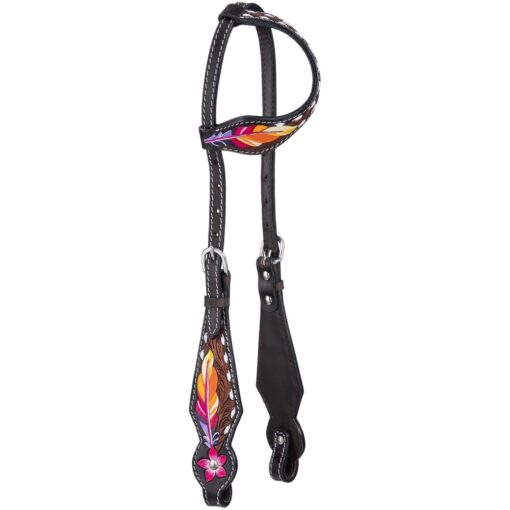 Royal King Feather & Flower Single Ear Headstall