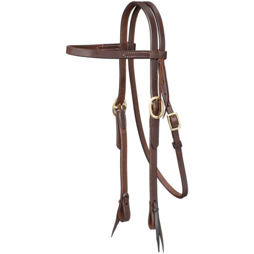 Royal King Harness Leather Browband Headstall with Tie Ends