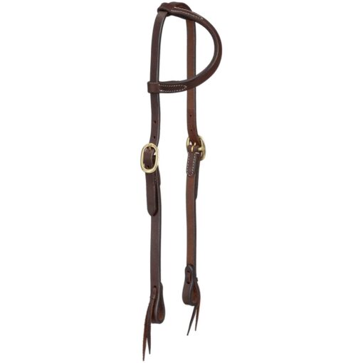 Royal King Harness Leather Ear Headstall with Tie Ends