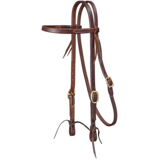 Royal King Harness Leather Gag Headstall with Tie Ends