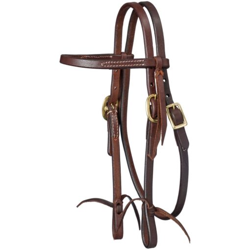 Royal King Harness Leather Mini Browband Headstall with Tie Ends