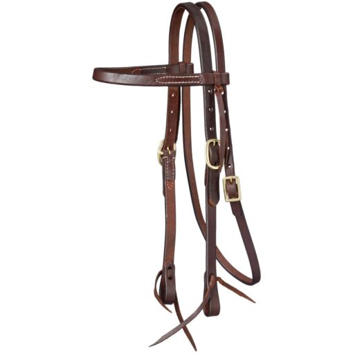 Royal King Harness Leather Pony Browband Headstall with Tie Ends