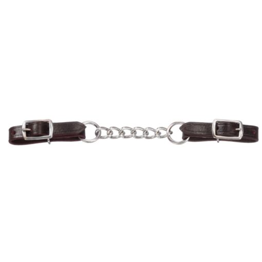 Royal King Leather Curb Strap with Single Chain