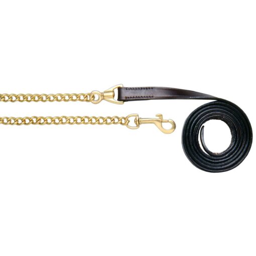 Royal King Leather Lead with Brass Chain - 1"