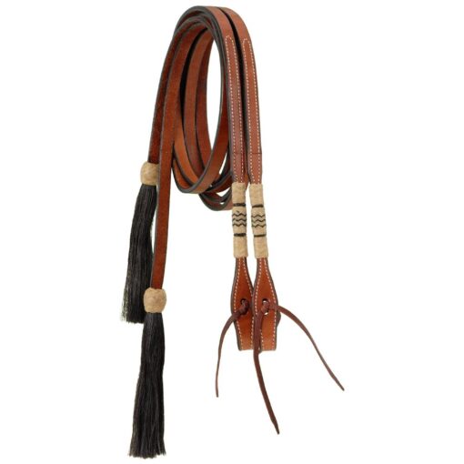 Royal King Split Reins with Rawhide and Tassels