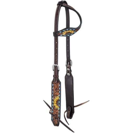 Royal King Sunflower & Buckstitch Single Ear Headstall