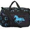 Running Horses Duffle Bag Horseshoes Turquoise