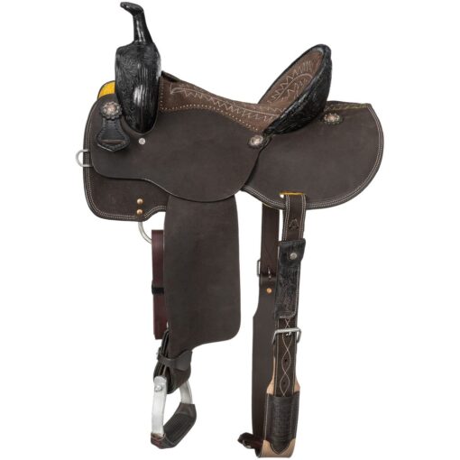Silver Royal Youth Booker Roughout Barrel Saddle