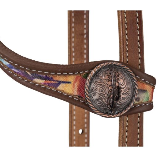 Silver Royal Cactus Print Ear Headstall 2