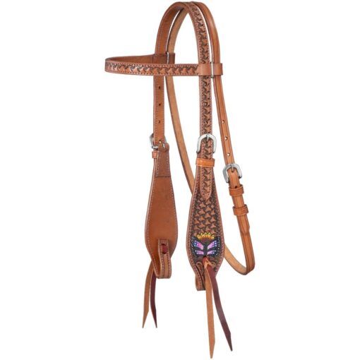 Silver Royal Mini Butterfly Browband Headstall