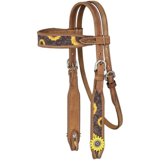 Silver Royal Mini Sunflower Browband Headstall