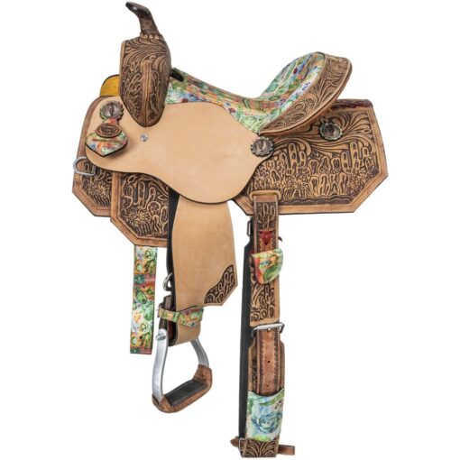 Silver Royal Youth Cactus Barrel Saddle Package