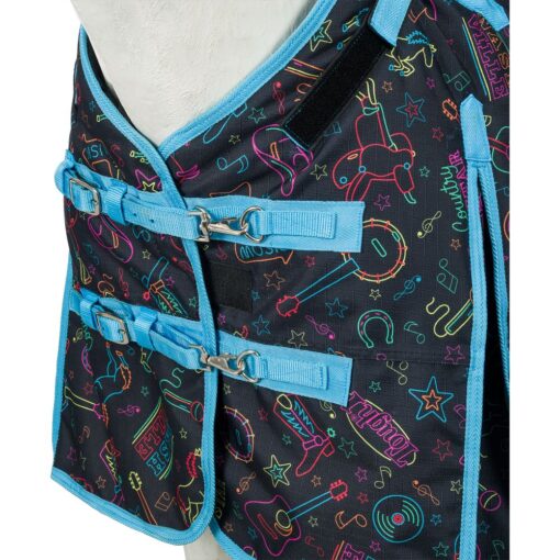 Tough1 1200D Nashville Nights Turnout Sheet with Snuggit 2 2