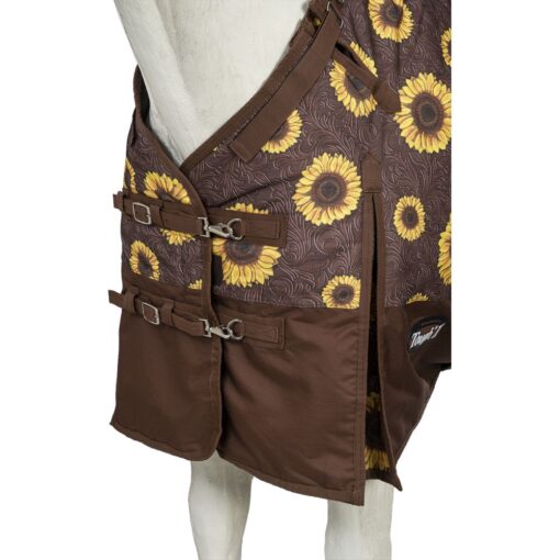 Tough1 1200D Sunflower Print Turnout Blanket with Snuggit 6 Tough1 1200D Sunflower Print Turnout Blanket with Snuggit 1